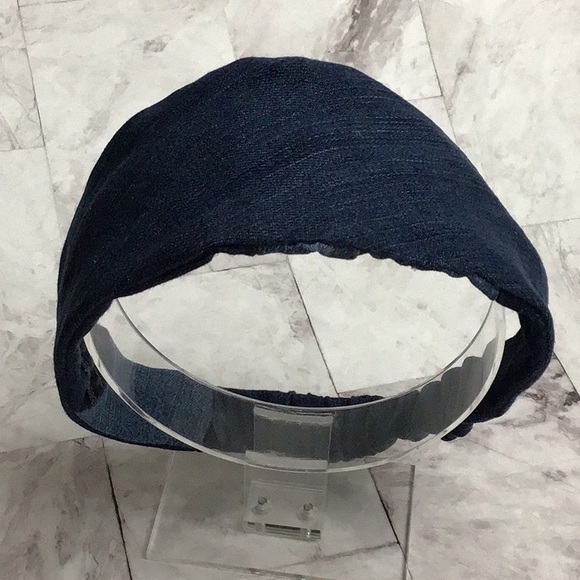 Denim reversible turban headband, patchwork jeans headband - Picture 7 of 8